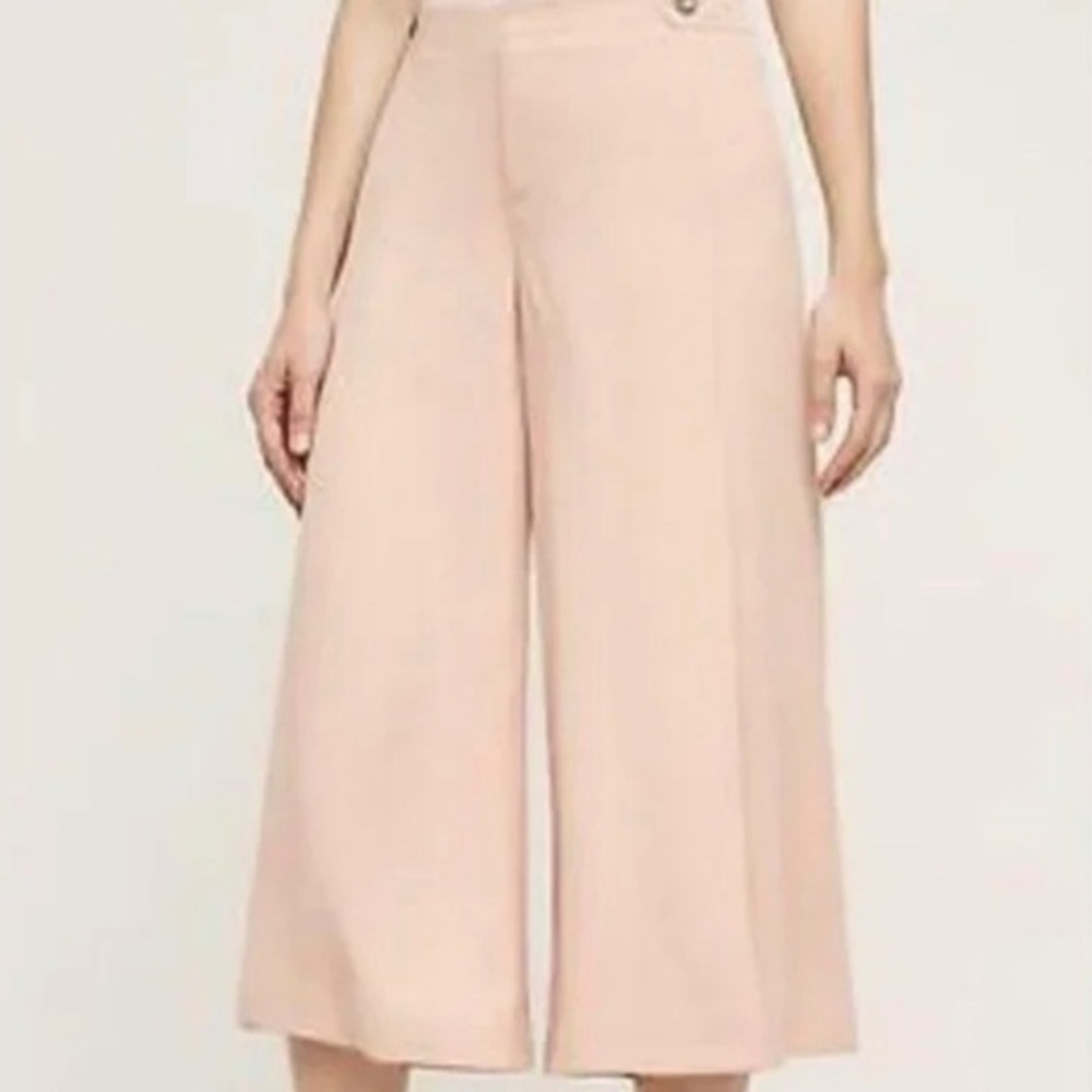 Anthropologie‎ Light Pink Essential Wide Leg Culotte Pants